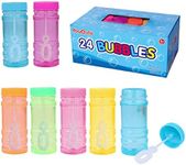 Bubbles 24 Pack Party Favor for Kids Bulk Bubble Solution Blowing Wand 2 Dozen Party Supplies Outdoor Toys Wedding Party Christmas Celebration Birthday Fun Gift