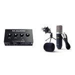 M-Audio Recording, Streaming and Podcasting Bundle – M-Track Duo USB Audio Interface and Marantz MPM-1000 Condenser Microphone