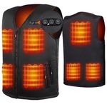 ARRIS Mens Heated Vest Size Adjustable Electric Heating Body Warm Gilet 7.4V Battery Powered for Winter Use Outdoor Hiking Camping Hunting Fishing