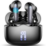 Wireless Earbuds, Bluetooth 5.3 Headphones Wireless Earphones, 2024 In Ear buds Wireless Earbuds, 4 ENC Noise Cancelling Mic Wireless Headphones, IP7 Waterproof, 40H Playtime, Mini Ultra Light, Black