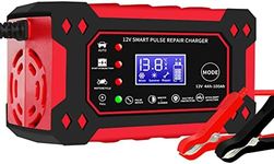 Car Battery Charger 12V 6-Amp Fully Automatic Smart Charger, Trickle Charger and Maintainer, Car Battery Repair and Desulfator for Cars Boat Motorcycle Lawn Mower RV ATV SUV Snowmobile