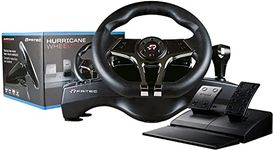 FRTEC - HURRICANE MKII Racing Steering Wheel with Gear Shifter and 2 Pedal Set, Vibration Feedback, Paddle Shifters For PC, PS4, PS3 & Switch