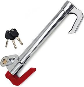 KRASER KR837 Universal Steering Wheel Brake Lock Anti-Theft Retractable, More Deterrent Red Double Hook Brake Clutch Pedal Lock Anti Theft Device Universal for Car, Van, Truck, Motorhome, Camper