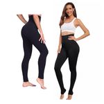 JimXen Fleece Leggings Women Winter Warm Elastic Lined Thick Tights Soft Waisted Yoga Pants use in Cold Weather 100cm Long Stretchable Free Size (in, Alpha, M, Regular, Black, Ankle, Single Tone)