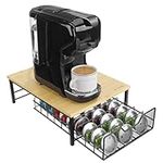 Navaris Bamboo Coffee Pods Holder - Stylish Pod Disc Holder - Space-Saving Coffee Pod Drawer for Easy Access and Organisation - Compatible with Tassimo