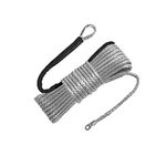 RIOOP Synthetic Winch Rope, 1/4 Inch x 50 Feet 9,500LBs Winch Cable Line with Protective Sleeve for ATV UTV (Gray)