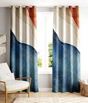 Lush Décor Polyester Floral Grommet Blackout Window Curtain, 5 Feet, Denim Blue, Pack of 2