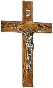 Bethlehem Gifts TM Handcarved from Bethlehem Olive Wood Cross Crucifix (Crucifix, 8")