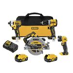 DEWALT 20V MAX* XR Cordless Power Combo Kit, 4-Tool, with 2- 5Ah Batteries and Charger (DCK447P2)