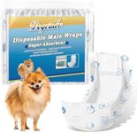 Dogcator Disposable Male Dog Diapers X-Small 40 Count, Super Absorbent Dog Wraps Male with Indicator, Adjustable Dog Belly Bands for Male Dogs, Puppy, Doggy, Incontinence Potty Use