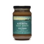 Beef Broth with Collagen Concentrate - Instant bone broth beverage boosted with grass-fed collagen. Halal Broth. Gluten Free, Preservative Free No spices or herbs. 375 gram Jar