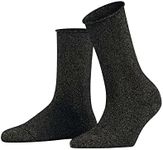 FALKE Women's Shiny Socks, Black (Black 3000) - Sustainable, 8-10.5, 1 Pair