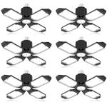 LED Garage Lights 6 Pack, 120W 12000LM Shop Lights with 4+1 Deformable Panels, 6500K LED Ceiling Lights for Garage, Workshop, Workbench, Warehouse