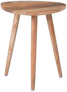 MH London Tri Pin Side Table I Handmade Natural Mango Wood, Naturally Moisture Resistant, Maintenance Free I 16" x 16" x 18" I Tora, Natural