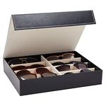 Juvale Glasses Display Case - 8 Slot Rack Stand Storage Tray for Eyewear (Sunglasses, Eyeglasses, Reading Glasses and More) - Black - 12.6 x 9.8 x 2.5 inches