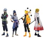 AUGEN Naruto Set of 4 F Action Figure Limited Edition for Car Dashboard, Decoration, Cake, Office Desk & Study Table (17cm)(Pack of 4)