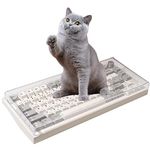 GEKUCAP Gaming Keyboard Dust Cover Premium Acrylic Keyboard Clear Cover Protector 75 Keys Mechanical Keyboard Cover Anti-Cat for 75% Keyboard Nj80/GMMK Pro/Keychron Q1/MOD007 (320mm*135 * 23mm)