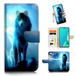 for iPod 7, iPod 6, iPod Touch 7th, 6th Generation, Designed Flip Wallet Case Cover, A21379 Night Wolf