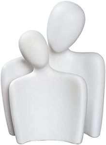 Notakia Hugging Couple Ceramic Sculpture,Passionate Love Statue Romantic Sculptures Home Decor Modern for Office Bookshelf Desktop Decorations (Set of 2 White)