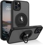 BENTOBEN for iPhone 11 Pro Max Case, for iPhone 11 Pro Max Phone Case with Magnetic Ring Holder [Compatible with MagSafe] Translucent Matte Shockproof Men Protective Case for iPhone 11 Pro Max, Black