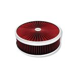 DEMOTOR PERFORMANCE 14"x 4" Chrome Breather Washable Air Filter Cleaner Reusable Oiled for Chevy