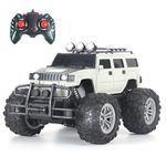 Popsugar Off Roader Rechargeable Remote Control Monster Truck with 2 Speeds and 4 Headlight Modes | Lithium Battery | C-Type Charging | Remote Control Car for Kids | Made in India, Grey with Black