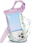 Case-Mate Soap Bubble IP68 Waterproof Phone Pouch/Case - Travel Beach Cruise Ship Essentials [Fits up to 6.8 Inch Phones] - with Crossbody Lanyard for iPhone 16 Pro Max/15 Pro/14/13/12 - Iridescent