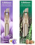 Lifelines Pen Diffuser Set, 2-Pack (Walk in The Woods & in Bloom) - 1mm Black Ballpoint Pens with Scented Essential Oil Diffuser - Aromatherapy & Sensory Immersion Diffuse Aroma As You Write