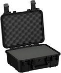 Condition 1 16" Medium Hard Case Lockable Storage Box, Model 179, Waterproof Travel Plastic Case, Protective Luggage for Camera, Tactical Gear IP67, Made in USA, 16"x13"x6.86" Black