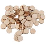 UGPLM Natural Wood Circles Unfinished Round Blank Wooden Cutout Slices Discs crafts for Book Signing School Boards - 6 Sizes, 100pcs 20mm