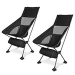 Camping Chair，2 Pack Folding Chairs，Heavy Duty Portable Chair, Lawn Chairs Chaise Camp Chair High Back Outdoor Chairs for Camping Fishing Backpacking Gardening Beach Picnic