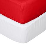 aBaby Crib Mattress Protector and Sheet Combo, Red