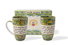 Royal Tara Traditional Irish Blessing Bone China Cup Set of Two with Matching Irish Gift Box