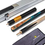 Cue-King Premier 300 Snooker Cue, Pool Cue, Handmade 57" 18oz 3/4 Jointed Cue with Case, Premium Telescopic Extension, Aluminium Hard Case, Microfibre Cue Towel, Snooker Cue with Case, Pool Cues