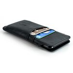 Dockem Provincial Wallet Sleeve for Pro Max and Plus iPhones: 15/14/13/12/11 Pro Max, 16/15/14 Plus, XS Max, 8/7/6 Plus - Vintage PU Leather Pouch Cover with 2 Credit Card Holder Slots [Black]