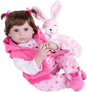Milidool Lifelike Reborn Baby Dolls Girl, Realistic Baby Doll 22 inch Newborn Girl Doll with Feeding Toy Accessories Gift Set Silicone Baby Doll Weighted Soft Body Real Baby Doll