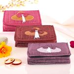 Kuber Industries Pack of 3 Cosmetic Organisers Storage Box | 7 Pockets Jewellery Organisers For Travel | Toiletries Bag | Dot Maroon, Pink & Purple