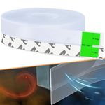 Weather Stripping Silicone Seal Strip, Weather Stripping Door Bottom Seal Strip - House and Glass Shower Doors Silicone Sealing for Door and Windows Gaps of Collision and Side, (Transparent) 25MM