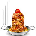 Al Pastor Skewer for Grill -Vertical Barbecue Stand Al Pastor,with 3 Removable Spikes (8"/10"/12"), Suitable for Kebabs, Shawarma, Gyros, Tacos al Pastor, Shawarma Skewers，Smoker Oven，BBQ Dishes.