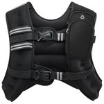 ZELUS Weighted Vest, 6lb/8lb/12lb/16lb/20lb/25lb/30lb Weight Vest with Reflective Stripe for Workout, Strength Training, Running, Fitness, Muscle Building, Weight Loss, Weightlifting(25LB)