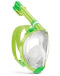 WSTOO Full Face Snorkel Mask,180 Degree Panoramic Anti-Fog Anti-Leak with Camera Mount Foldable Snorkel Mask,for Adults and Young