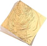 Homepal 100pcs Imitation Gold Leaf for Arts, Gilding Crafting, Painting, Furniture Decoration, Imitation Gold Foil Sheets 5.5" x 5.5"