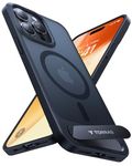 TORRAS [Invisible Titanium Stand for iPhone 14 Pro Max Case [12FT Military Shockproof ] [TOP N56 Magnets] [20W Fast Charging] Truly Completely Flat & Slim Case iPhone 14 Pro Max Cover - Pstand Black