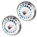 2PCS Kitchen Sink Strainer, Stainless Steel Sink Plug, Sink Stopper with Rubber Stopper Bottom, Replacement for Standard Drains (3.15 Inch)