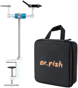 Dr.Fish Rotary Fly Tying Vise Aluminum Alloy Fly Vise with Portable Bag, 360 Degree Rotation Ultra Light Fly Tying Tools Jig Tying Vise C-Clamp Mount Flexible Fly Fishing Vise Kit