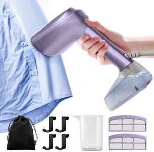 Vacuum Steamer for Clothes, 3500Pa Suction Handheld Clothes,Steame Suction for Fabric Grip,Portable Travel Steamers for Clothes, Steaming & Ironing 2 in 1,400ml Water Tank (for 110-120V)