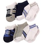 Luvable Friends Baby Boys' 26144_BlueSneaker_0-6M Socks, Blue Sneaker, 0-6 Months