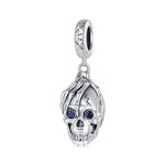 RUKYF 925 Sterling Silver Skull Charms for Bracelet and Charm Necklaces,Womens Bead Charms for Jewelry Making Gift for Women Girls,Halloween Day, Christmas Day,Graduations,Birthday and Anniversary Day, Metal, Cubic Zirconia