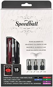Speedball Calligraphy Fountain Dip Pen Set, 2 Fountain Pens, 3 Nibs, 12 Ink Cartridges, Speedball Textbook, Calligraphy, Writing, Lettering, Art, Craft, Artists, Hobbyists, Enthusiasts