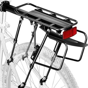 YONTUO Rear Bike Rack,310 LB Capacity Solid Bearings Bike Cargo Rack w/Fender & Large Size Reflective,Quick Release Mountain Road Bicycle Rear Racks,Universal Bike Luggage Touring Carrier Rack,BCR06